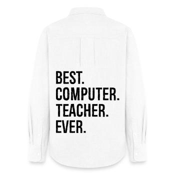 best computer teacher ever - Frauen Oxford Hemd - Weiß - Hinten - AI Model Female 172 light (172cm)