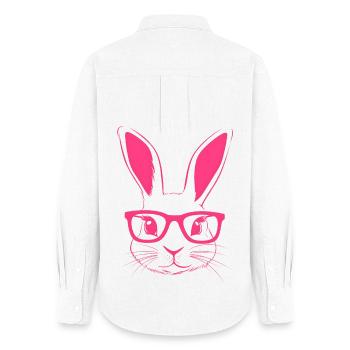 Rabbit Glasses Bunny Bunny Ears Bunny Gift - Women's Oxford Shirt - white - Back - AI Model Female 172 light (172cm)