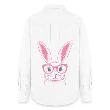 Rabbit Bunny Glasses Bunny Ears Bunny Gift - Women's Oxford Shirt - white - Back - AI Model Female 172 light (172cm)
