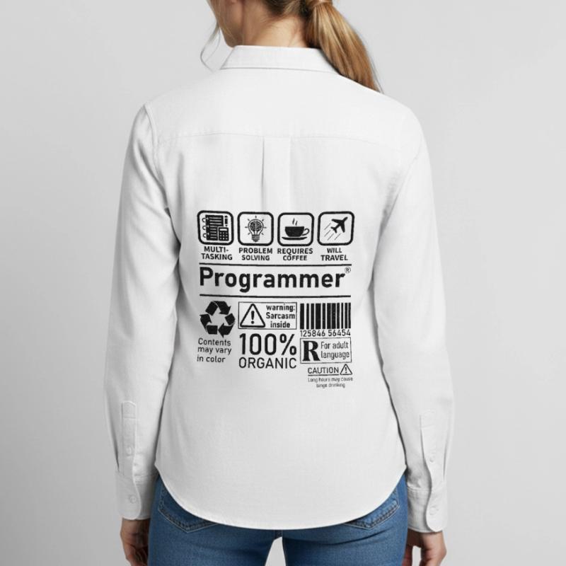 Programmer multi tasking problem solving requires Women's Oxford Shirt