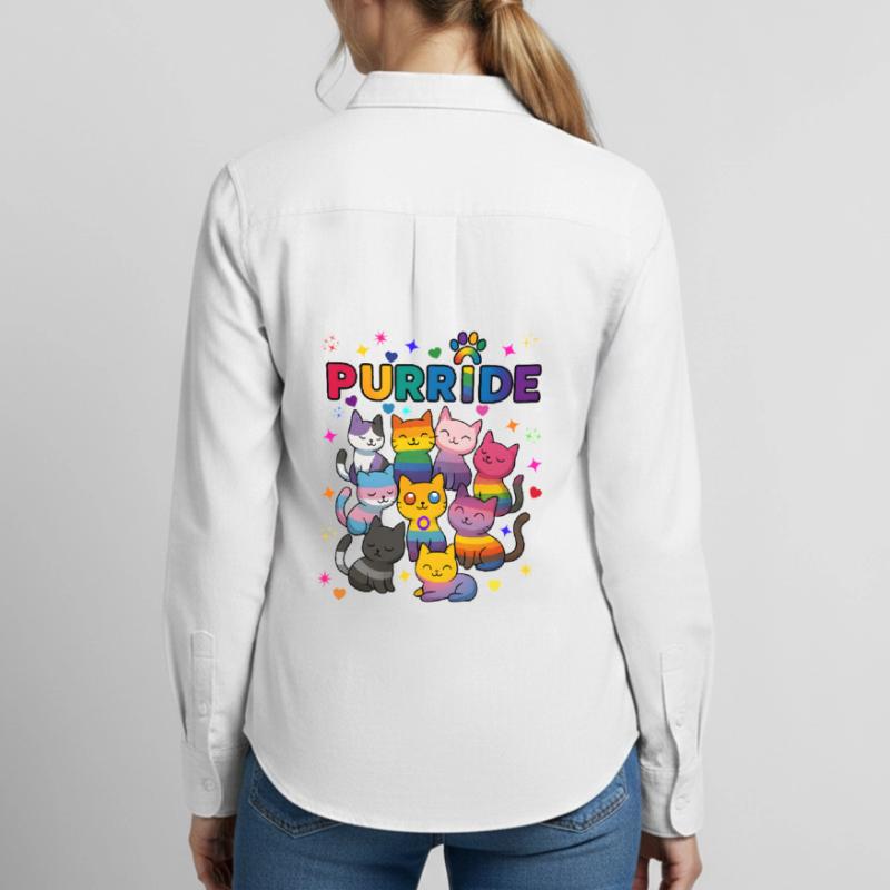 Purride LGBT Cats Women's Oxford Shirt