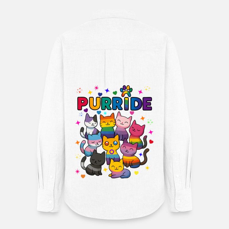 Purride LGBT Cats - Women's Oxford Shirt - white