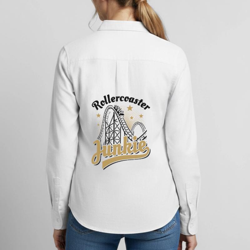 Rollercoaster Junkie - Roller Coaster - Loop Women's Oxford Shirt