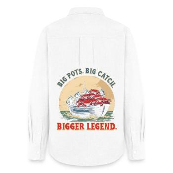 Alaska Königskrabben Big Pots Big Catch - Frauen Oxford Hemd - Weiß - Hinten - AI Model Female 172 light (172cm)