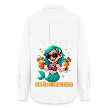 The location is drunken, mermaid - Women's Oxford Shirt - white - Back - AI Model Female 172 light (172cm)