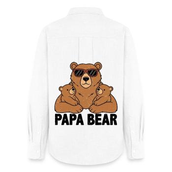 Papa Bear - Frauen Oxford Hemd - Weiß - Hinten - AI Model Female 172 light (172cm)