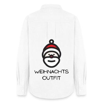Weihnachtsoutfit Nikolaus Xmas - Frauen Oxford Hemd - Weiß - Hinten - AI Model Female 172 light (172cm)