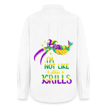 Mardi Gras Crab - Women's Oxford Shirt - white - Back - AI Model Female 172 light (172cm)