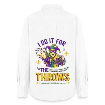 Mardi Gras Jester Beads - Women's Oxford Shirt - white - Back - AI Model Female 172 light (172cm)