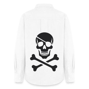 Klassischer Jolly Roger Piraten Totenkopf - Frauen Oxford Hemd - Weiß - Hinten - AI Model Female 172 light (172cm)