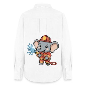 Fire Brigade Elephant Hose Splash - Women's Oxford Shirt - white - Back - AI Model Female 172 light (172cm)