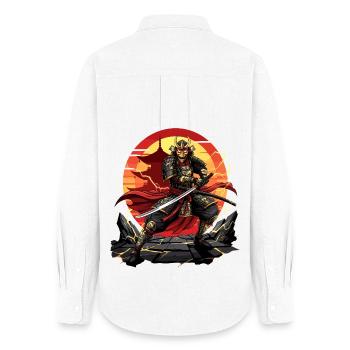 Otaku Samurai Krieger Japan Katana Design - Frauen Oxford Hemd - Weiß - Hinten - AI Model Female 172 light (172cm)