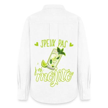 Je Peux Pas J'ai Mojito - Humour Mojito Cocktail - Chemise Oxford Femme - blanc - Dos - AI Model Female 172 light (172cm)