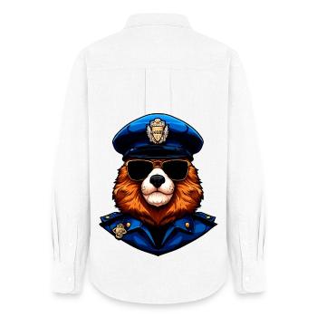 Marmots Police / Policewoman Groundhog - Women's Oxford Shirt - white - Back - AI Model Female 172 light (172cm)