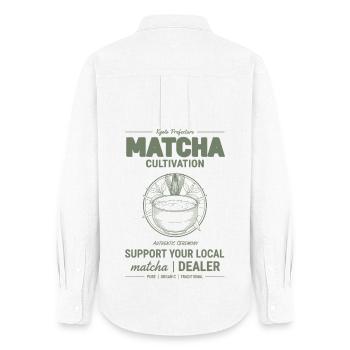 Kyoto Prefecture Matcha Cultivation Support Your - Frauen Oxford Hemd - Weiß - Hinten - AI Model Female 172 light (172cm)