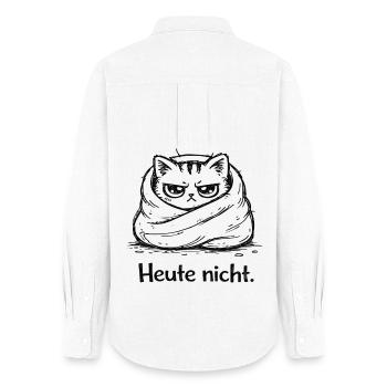 Grummelkatze: Heute nicht - Frauen Oxford Hemd - Weiß - Hinten - AI Model Female 172 light (172cm)