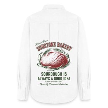 Sourdough Bread Baking Baker Sunstone Bakery - Women's Oxford Shirt - white - Back - AI Model Female 172 light (172cm)