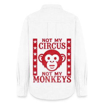 Pas mon cirque, pas mes singes - Chemise Oxford Femme - blanc - Dos - AI Model Female 172 light (172cm)