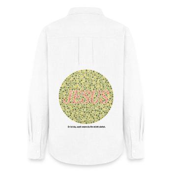 Jesus liebt dich | Glaube | Geschenk - Frauen Oxford Hemd - Weiß - Hinten - AI Model Female 172 light (172cm)