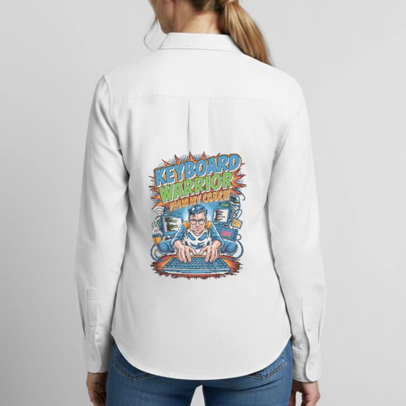 Remote Developer Keyboard Warrior Remote Coder Women's Oxford Shirt