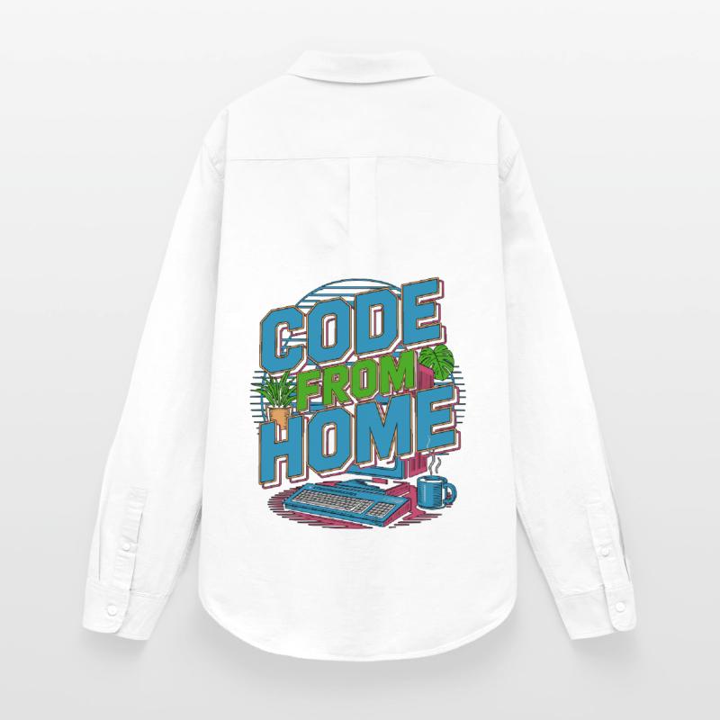 Remote Developer Code From Home Software Developer Women's Oxford Shirt