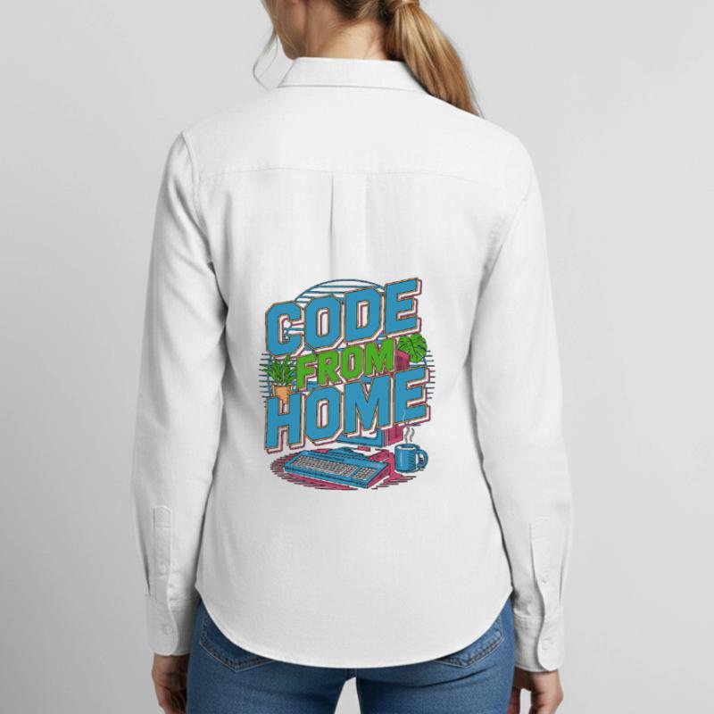 Remote Developer Code From Home Software Developer Women's Oxford Shirt