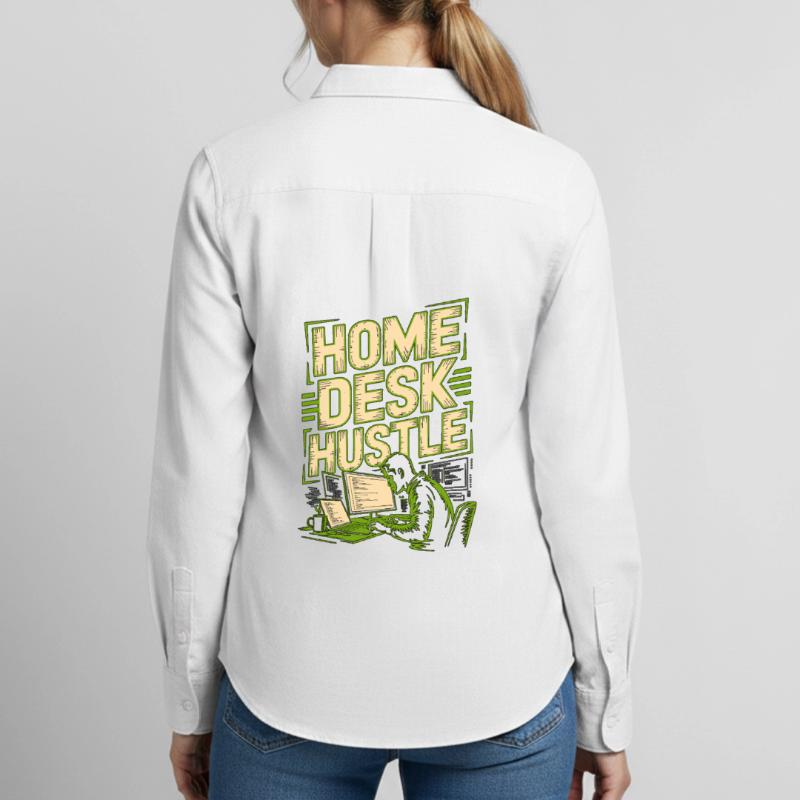 Remote Developer Home Desk Hustle Remote Coder Frauen Oxford Hemd