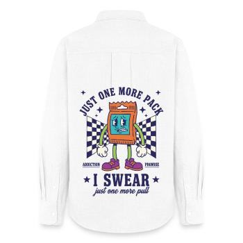 Just One More Pack I Swear Trading Card Addiction - Women's Oxford Shirt - white - Back - AI Model Female 172 light (172cm)
