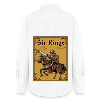 Sir Ringe Syringe Ren Faire Medieval Meme - Chemise Oxford Femme - blanc - Dos - AI Model Female 172 light (172cm)