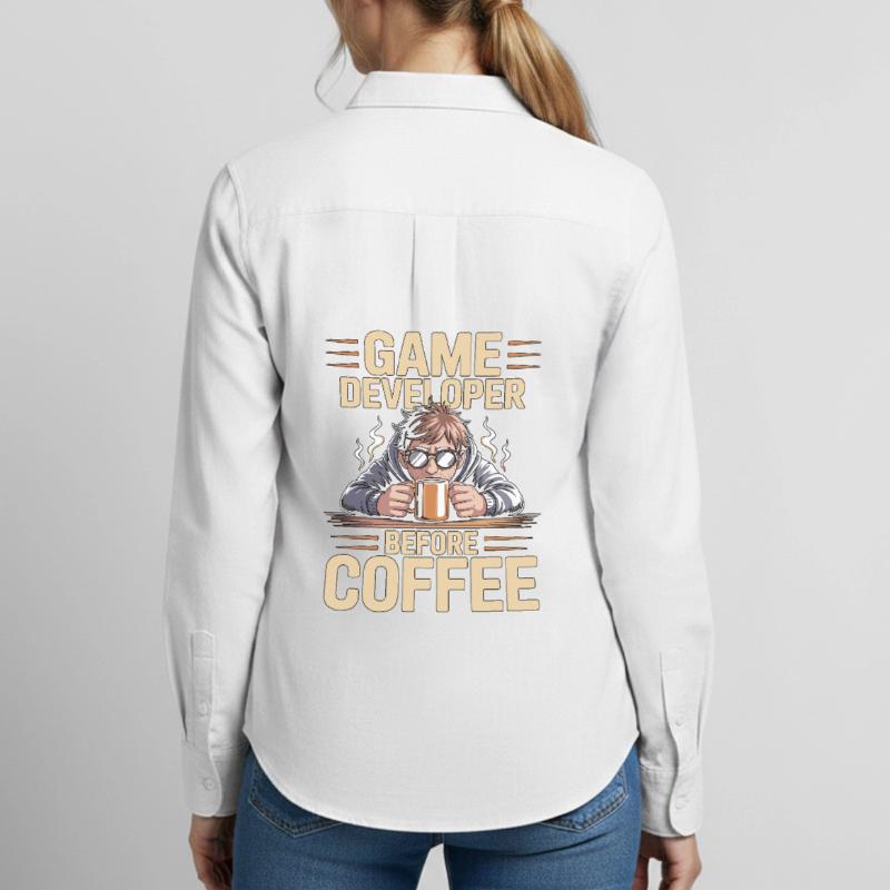 Game Developer Before Web Developer Coffee Lover Women's Oxford Shirt