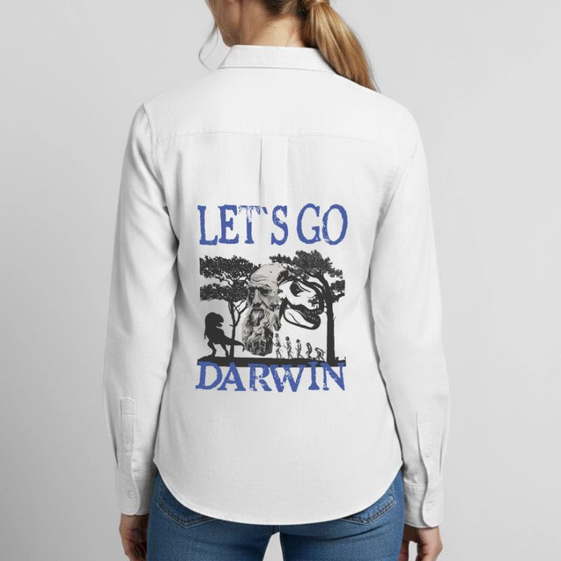 Charles Darwin Evolution textile gift idea Women's Oxford Shirt