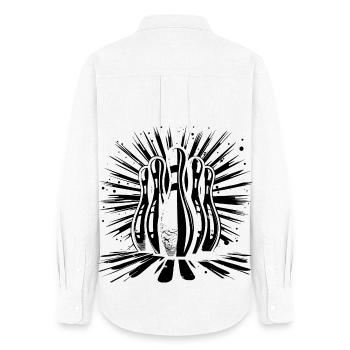 Bowling Sketch - Women's Oxford Shirt - white - Back - AI Model Female 172 light (172cm)