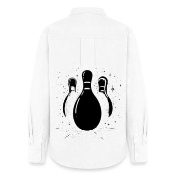 Bowling Game - Women's Oxford Shirt - white - Back - AI Model Female 172 light (172cm)