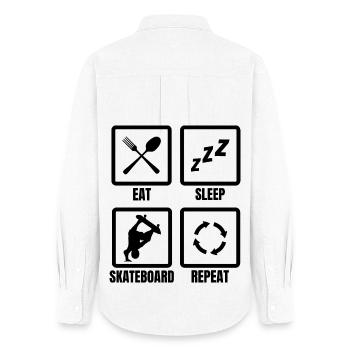 Skateboarding Routine - Women's Oxford Shirt - white - Back - AI Model Female 172 light (172cm)