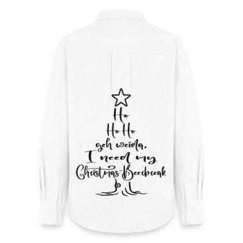 Witziger Weihnachts-Spruch – Christmas Beerbreak - Frauen Oxford Hemd - Weiß - Hinten - AI Model Female 172 light (172cm)