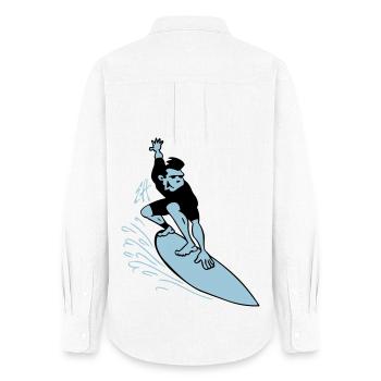 Surf - Chemise Oxford Femme - blanc - Dos - AI Model Female 172 light (172cm)