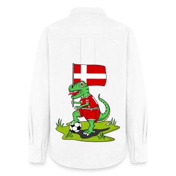 Drapeau du Danemark Dinosaure Rex Football - Chemise Oxford Femme - blanc - Dos - AI Model Female 172 light (172cm)