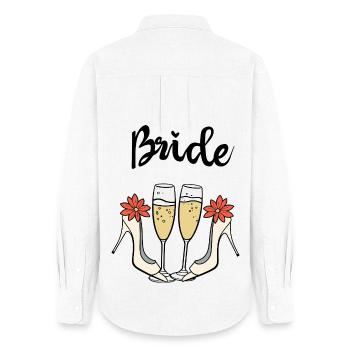 Mariée, talons hauts & Prosecco - Ambiance mariée, mariage - Chemise Oxford Femme - blanc - Dos - AI Model Female 172 light (172cm)