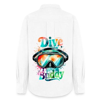 Lunettes de plongée Dive Buddy - Chemise Oxford Femme - blanc - Dos - AI Model Female 172 light (172cm)