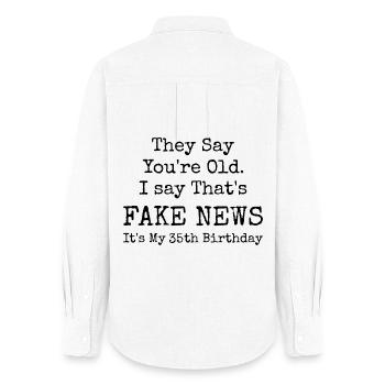 35th Birthday | 35 Years Old Birthday - Women's Oxford Shirt - white - Back - AI Model Female 172 light (172cm)
