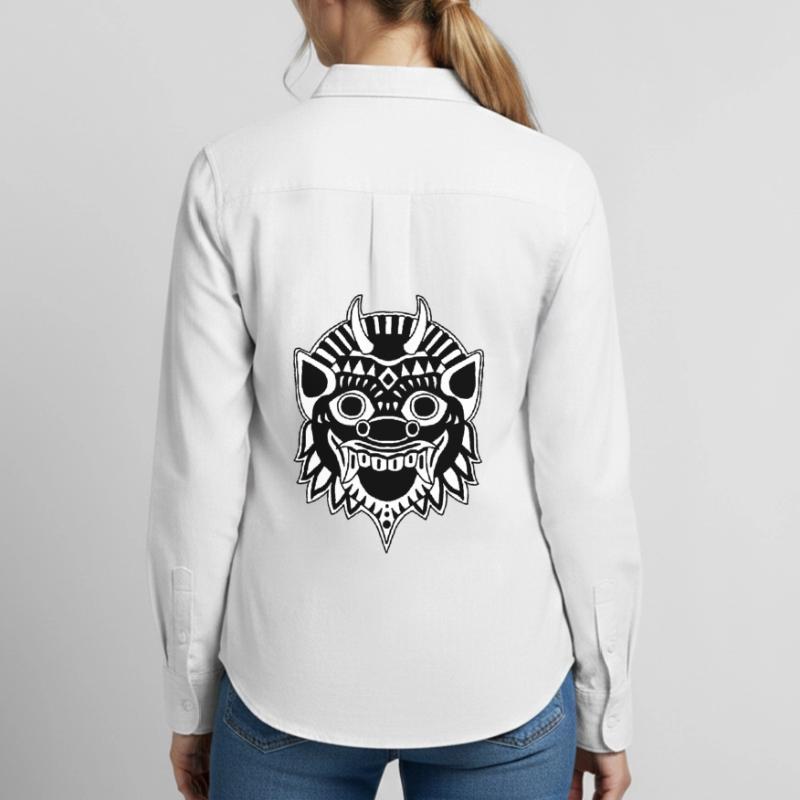 Drache oder Dämon? Frauen Oxford Hemd