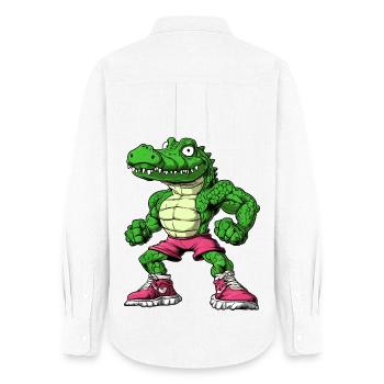 Gym Alligator - Women's Oxford Shirt - white - Back - AI Model Female 172 light (172cm)