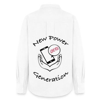 New Power Generation Love Message Design - Frauen Oxford Hemd - Weiß - Hinten - AI Model Female 172 light (172cm)