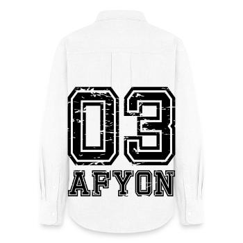 Afyon 03 used look - Frauen Oxford Hemd - Weiß - Hinten - AI Model Female 172 light (172cm)