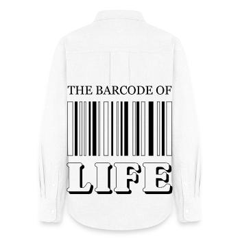 Le code-barres de la vie / Der Strichcode des Lebens - Chemise Oxford Femme - blanc - Dos - AI Model Female 172 light (172cm)