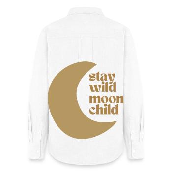 Séjour Wild Moon Child - Chemise Oxford Femme - blanc - Dos - AI Model Female 172 light (172cm)