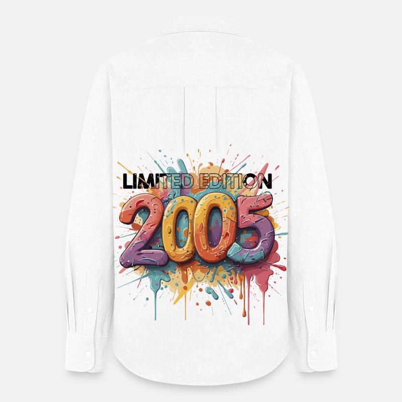 2005 Limited Edition Color Explosion Graffiti - Women's Oxford Shirt - white