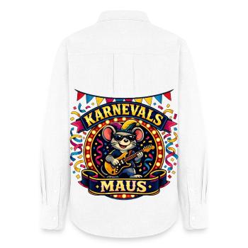 Jupe de souris de carnaval Cologne Alaaf Cadeau - Chemise Oxford Femme - blanc - Dos - AI Model Female 172 light (172cm)