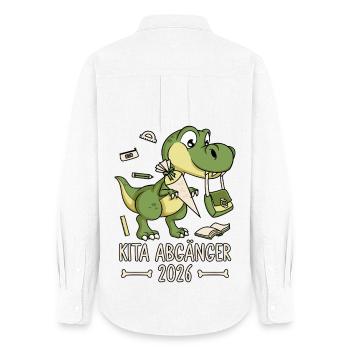 Kita Abgänger 2026 Dinosaurier - Frauen Oxford Hemd - Weiß - Hinten - AI Model Female 172 light (172cm)