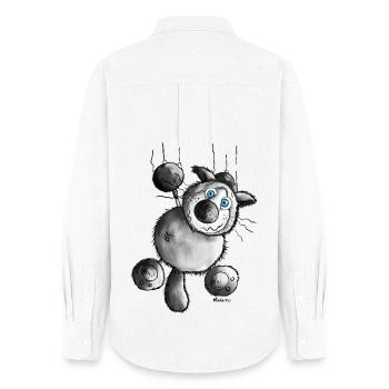 Kratzkatze - Katze - Siamkatze - Kitten - Cat - Frauen Oxford Hemd - Weiß - Hinten - AI Model Female 172 light (172cm)